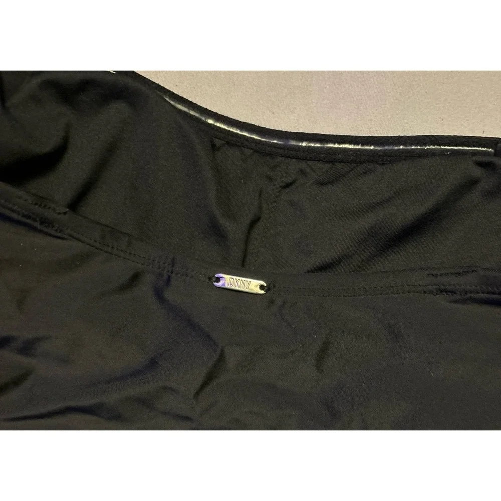 DKNY Women's Ruched Waist Slimming Strapless Black‎ One Piece Swimsuit, Small - Picture 4 of 6